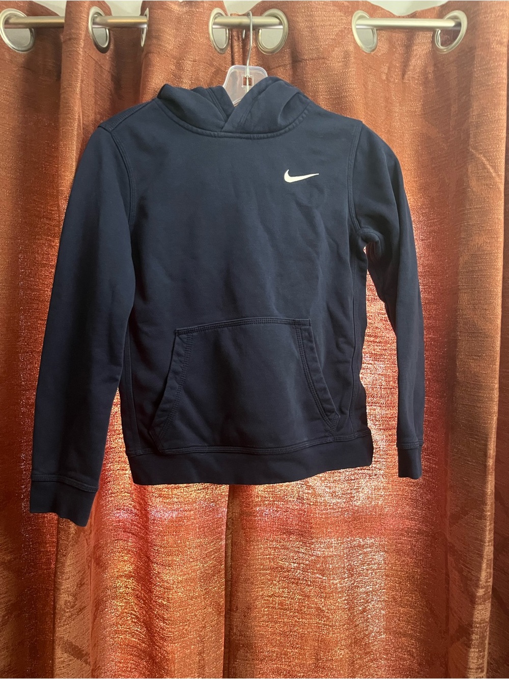 Nike Kids Navy Hoodie with White Swoosh